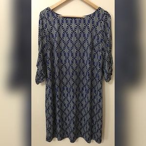 Motherhood Maternity Blue White & Black Dress